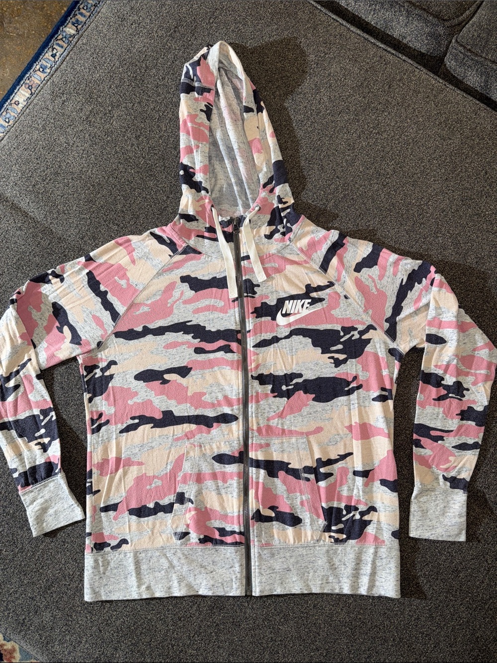 Nike Pink Camo Full-Zip thin Hoodie